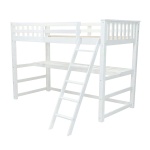 Lit mezzanine blanc en bois avec bureau – vue principale du modèle Sophia Vicawu
