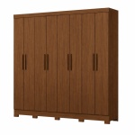 Armoire chambre 8 portes Bristol Vicawu fermée avec structure bois et façades chêne, grande capacité