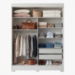 Intérieur armoire avec tiroirs Bayron avec étagères, tringle et tiroirs, organisation maximale