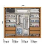 Dimensions armoire Genius 270 cm avec agencement intérieur et profondeur optimisée